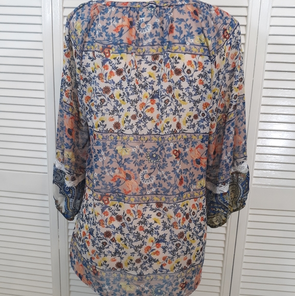 Anthro fig and flower lace top blouse sz med *C1 - Picture 3 of 7